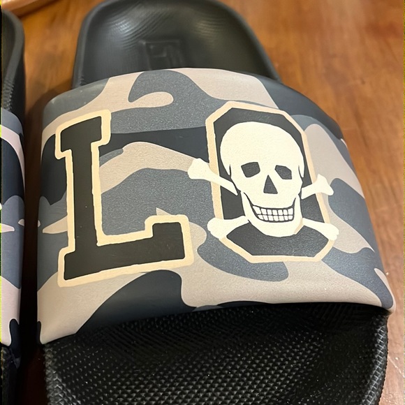 Polo Ralph Lauren Cayson Camo Skull black Slides Sandals Shoes new Mens Sizes - Picture 8 of 14